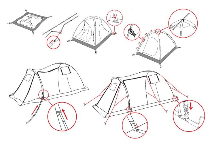 Как правильно установить четырехместную палатку?