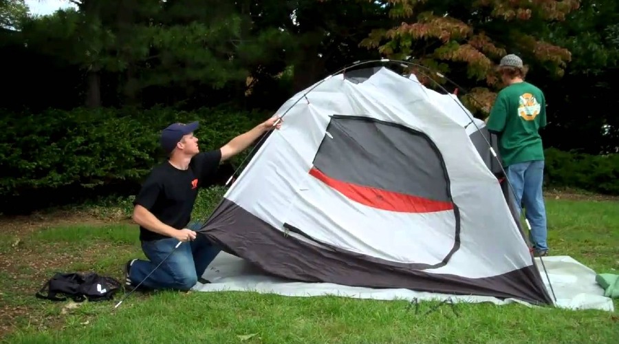 установка палатки на 3 человека